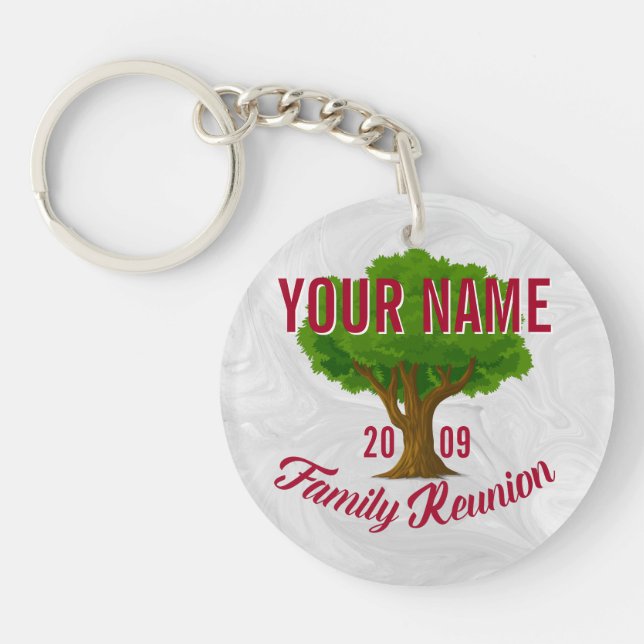 Lively Tree Personalised Family Reunion Key Ring (Front)