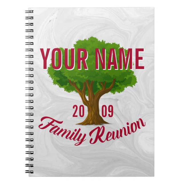 Lively Tree Personalised Family Reunion Spiral Notebook (Front)