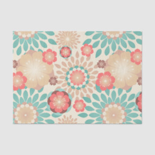 Lively warm spring flowers blooming pattern tissue paper