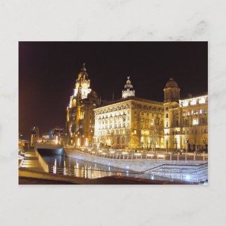 Liver Building & Canal, Liverpool UK Postcard