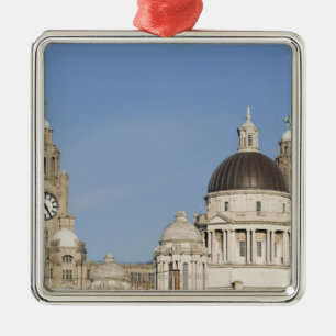 Liver Building, Liverpool, England Metal Tree Decoration