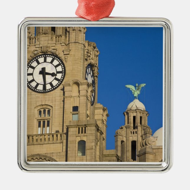 Liver Building, Liverpool, Merseyside, England Metal Tree Decoration (Front)