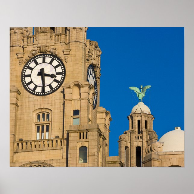 Liver Building, Liverpool, Merseyside, England Poster (Front)