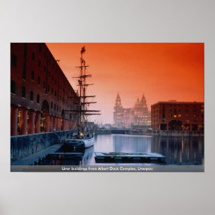 Liver buildings from Albert Dock Complex, Liverpoo Poster