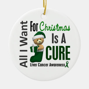 Liver Cancer All I Want For Christmas Ornaments