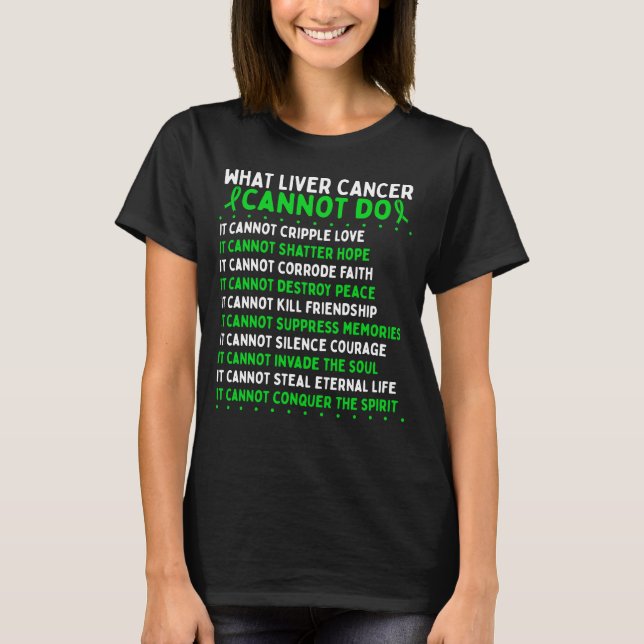 Liver Cancer Awareness Fighter Warrior Ribbon T-Shirt (Front)