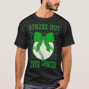 Liver Cancer Awareness Green Coquette Baseball Str T-Shirt