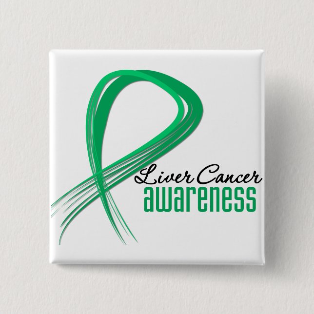 Liver Cancer Awareness Grunge Ribbon 15 Cm Square Badge (Front)