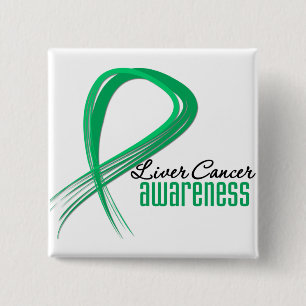 Liver Cancer Awareness Grunge Ribbon 15 Cm Square Badge