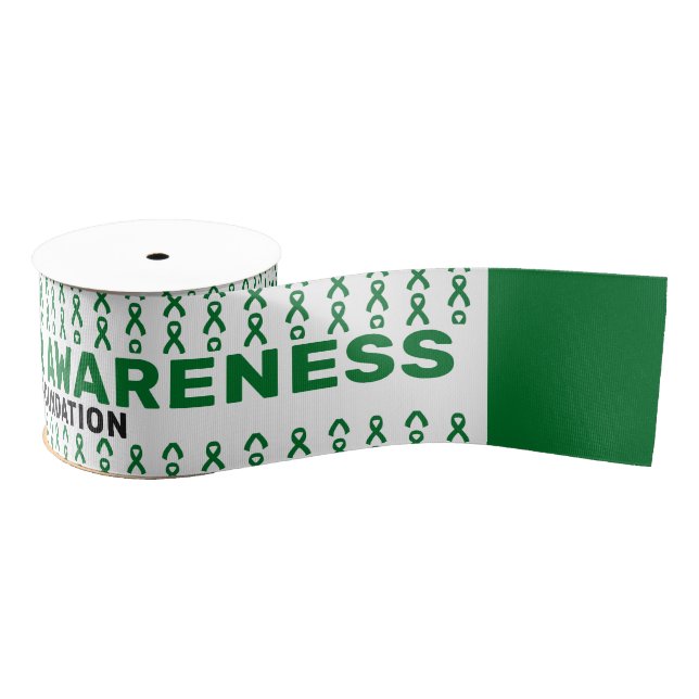 Liver Cancer Awareness Pattern Ribbon Grosgrain Ribbon (Spool)