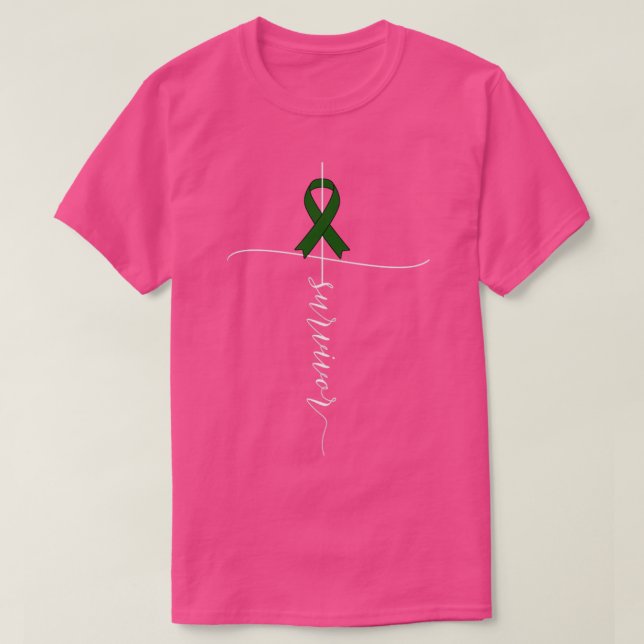 Liver Cancer Awareness Survivor Green Ribbon Gift3 T-Shirt (Design Front)