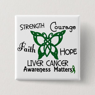 Liver Cancer Celtic Butterfly 3 15 Cm Square Badge
