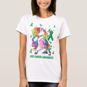liver cancer dabbing unicorn warrior T-Shirt