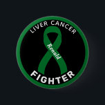 Liver Cancer Fighter Ribbon Black Button<br><div class="desc">Liver Cancer Fighter Ribbon Black Button for awareness and support for people fighting liver cancer.</div>
