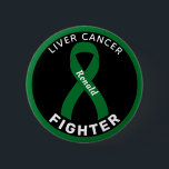 Liver Cancer Fighter Ribbon Black Button<br><div class="desc">Liver Cancer Fighter Ribbon Black Button for awareness and support for people fighting liver cancer.</div>