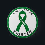 Liver Cancer Fighter Ribbon White Button<br><div class="desc">Liver Cancer Fighter Ribbon White Button for awareness and support for people fighting liver cancer.</div>