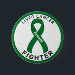 Liver Cancer Fighter Ribbon White Button<br><div class="desc">Liver Cancer Fighter Ribbon White Button for awareness and support for people fighting liver cancer.</div>