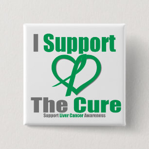Liver Cancer I Support The Cure 15 Cm Square Badge