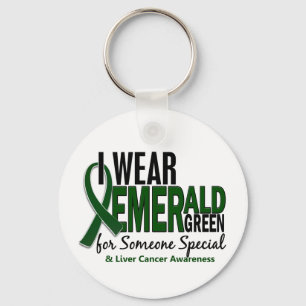 Liver Cancer I Wear E Green For Someone Special 10 Key Ring