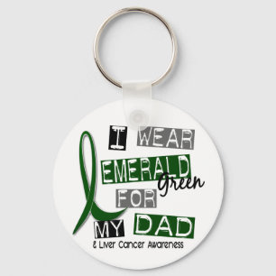Liver Cancer I Wear Emerald Green For My Dad 37 Key Ring