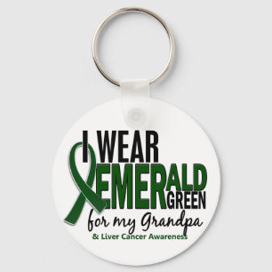 Liver Cancer I Wear Emerald Green For My Grandpa 1 Key Ring