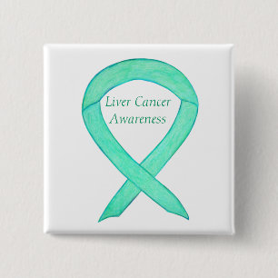 Liver Cancer Jade Awareness Ribbon Art Pin