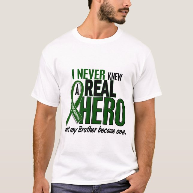 Liver Cancer NEVER KNEW A HERO 2 Brother T-Shirt (Front)