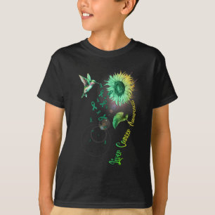 Liver Cancer Sunflower Hummingbird T-Shirt