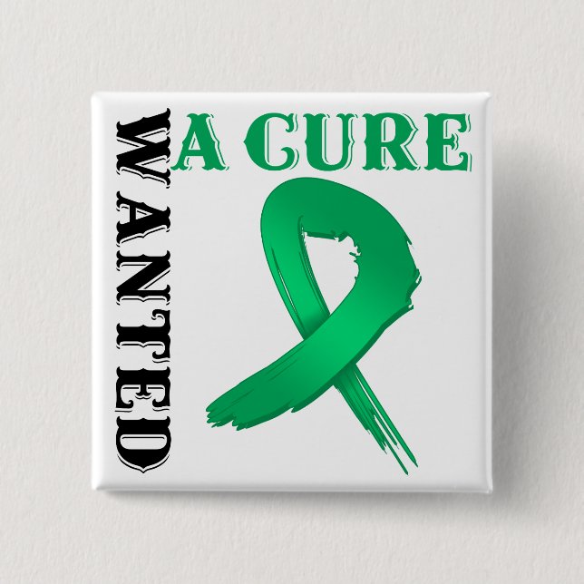 Liver Cancer WANTED A CURE 15 Cm Square Badge (Front)