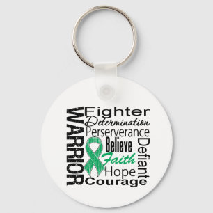 Liver Cancer Warrior Collage Key Ring