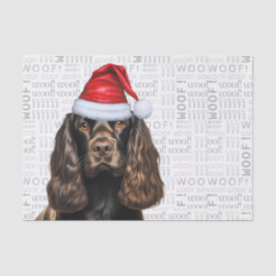 Liver Cocker Spaniel Dog Festive Christmas Holiday Tissue Paper