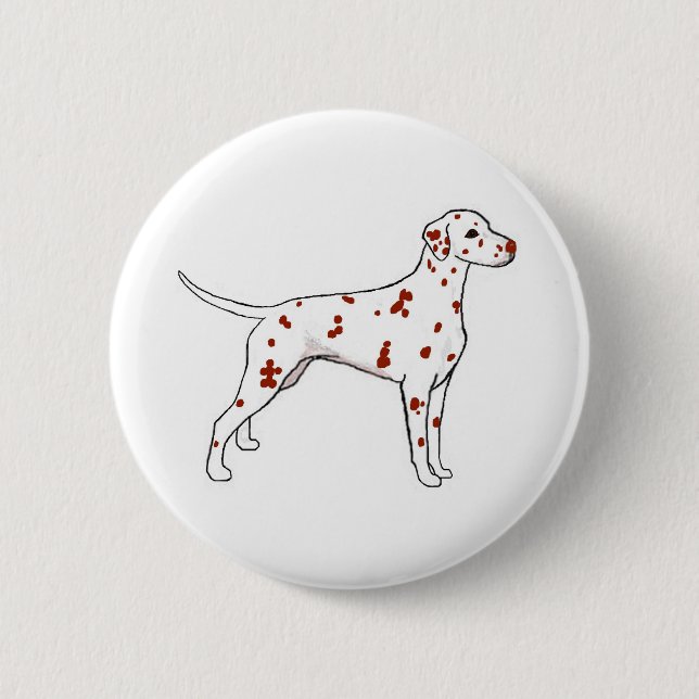 Liver Dalmatian 6 Cm Round Badge (Front)
