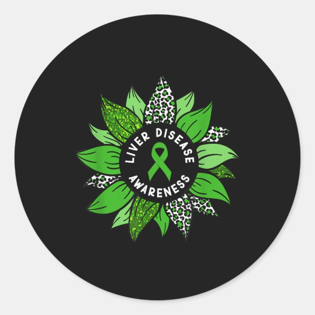 Liver Disease Awareness Month Flower Liver Disease Classic Round Sticker (Front)