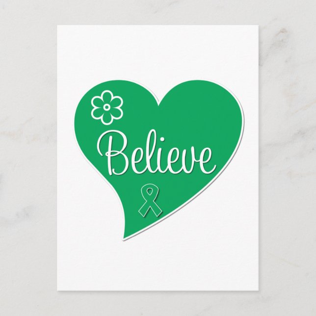 Liver Disease Believe Heart Postcard (Front)
