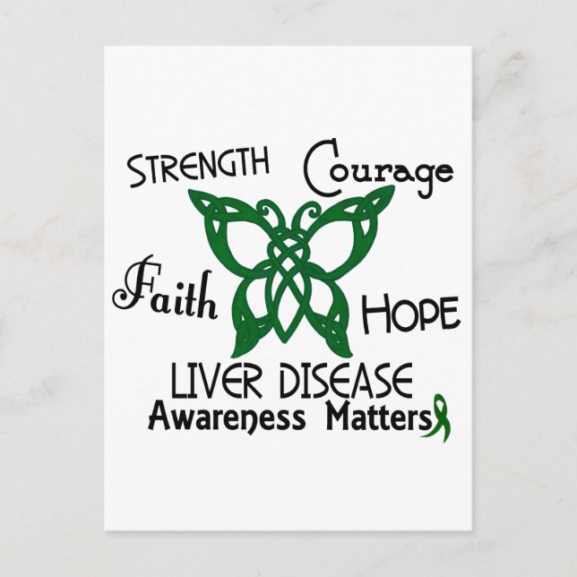 Liver Disease Celtic Butterfly 3 Postcard (Front)