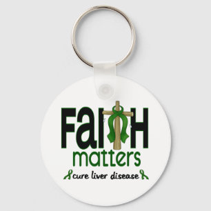 Liver Disease Faith Matters Cross 1 Key Ring