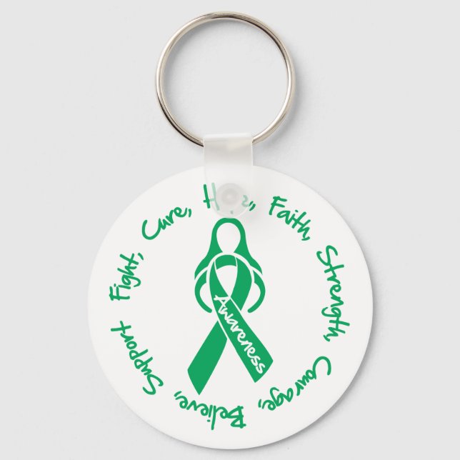 Liver Disease Fight Cure Hope Logo Key Ring (Front)