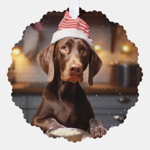 Liver German Shorthaired Pointer Christmas Cookies Tree Decoration Card