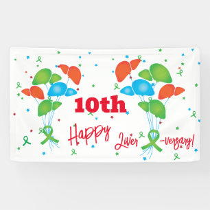 Liver Transplant Anniversary Customizable Party Banner