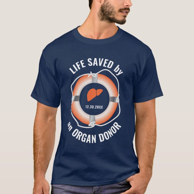 Liver Transplant Nautical Custom  T-Shirt (Front)
