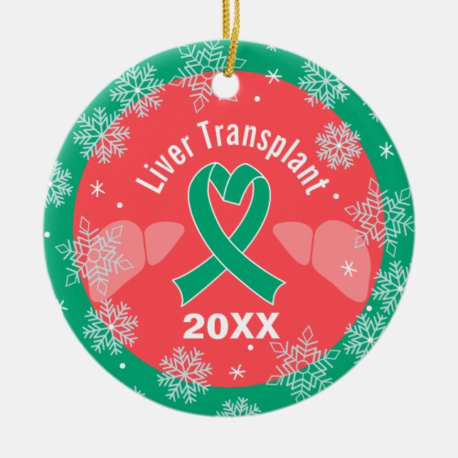 Liver Transplant Recipient Holiday Custom  Ceramic Ceramic Tree Decoration (Front)