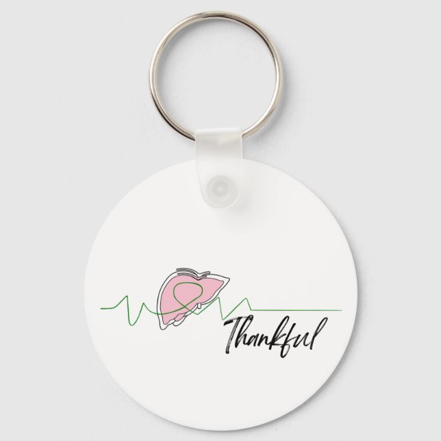 Liver transplant recipient survivor recovery gift key ring (Front)