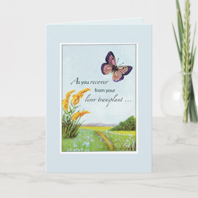 Liver Transplant Religious Get Well Butterfly Card (Front)