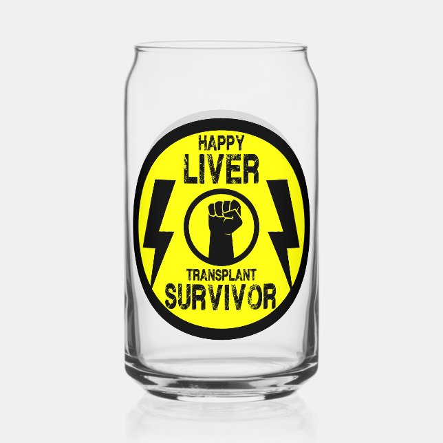 Liver Transplant Survivor Can Glass (Front)