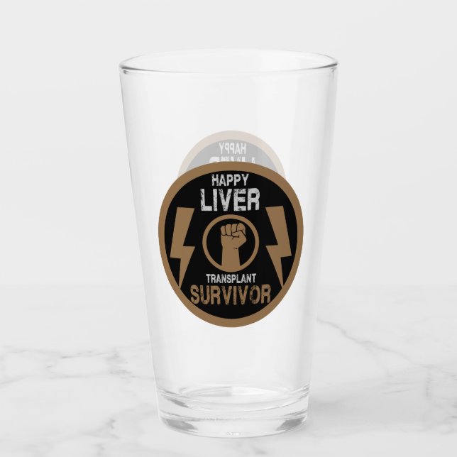 Liver Transplant Survivor Glass (Front)