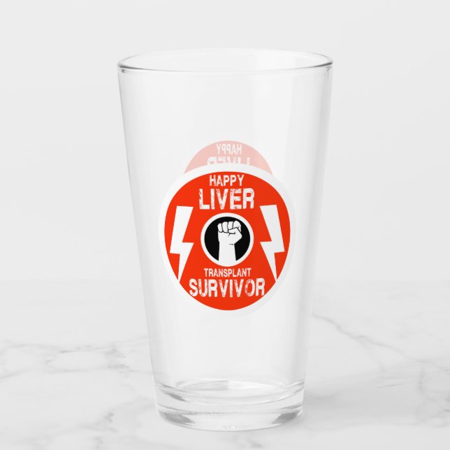 Liver Transplant Survivor Glass (Front)