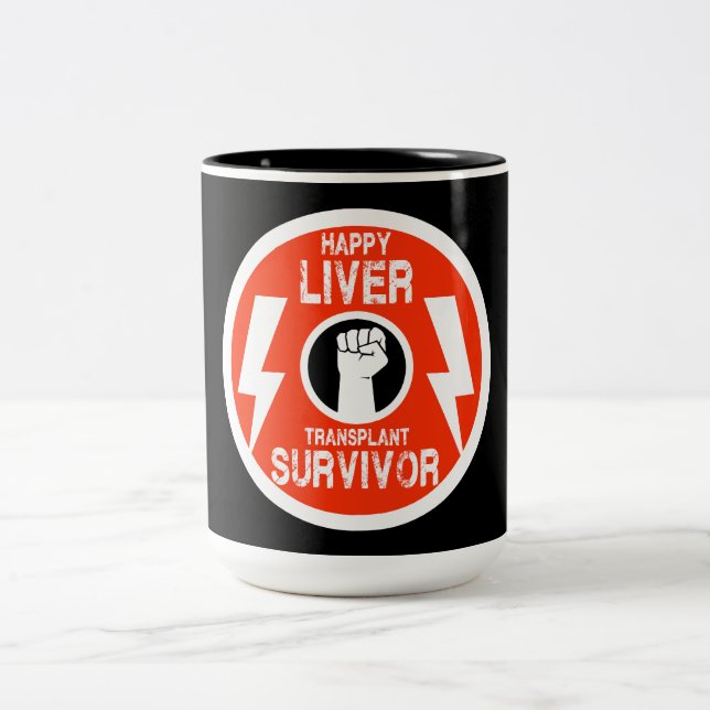 Liver Transplant Survivor Two-Tone Coffee Mug (Center)