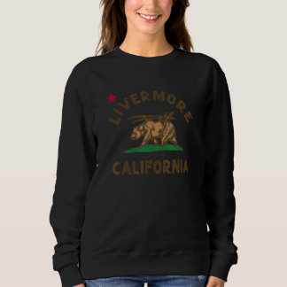 Livermore California Beach Flag Bear Surf Ca Vinta Sweatshirt
