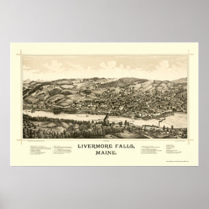 Livermore Falls, ME Panoramic Map - 1889 Poster