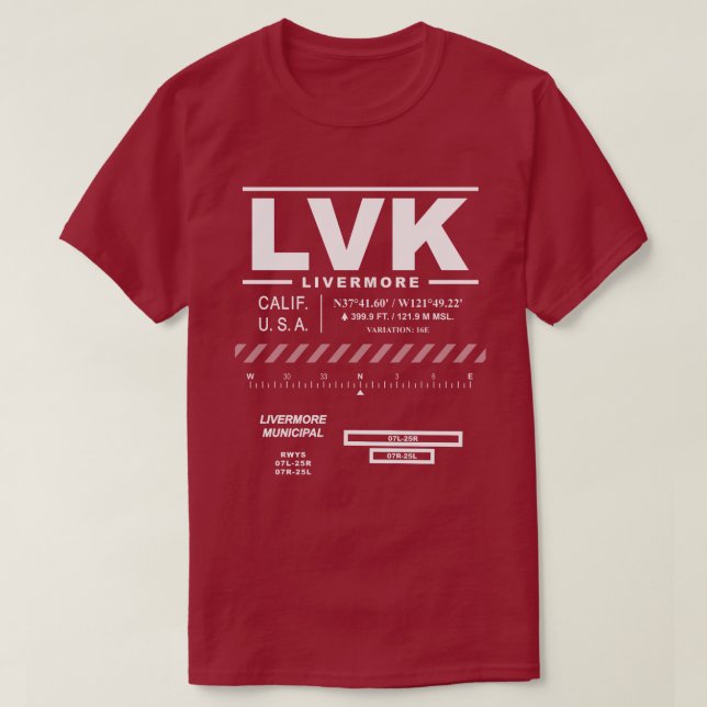 Livermore Municipal Airport LVK T-Shirt (Design Front)